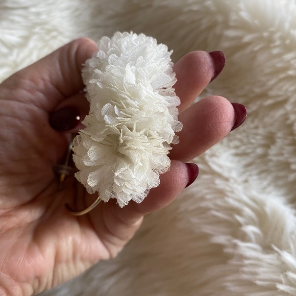 Large gold and white frilly hoops. - Picture 3 of 5